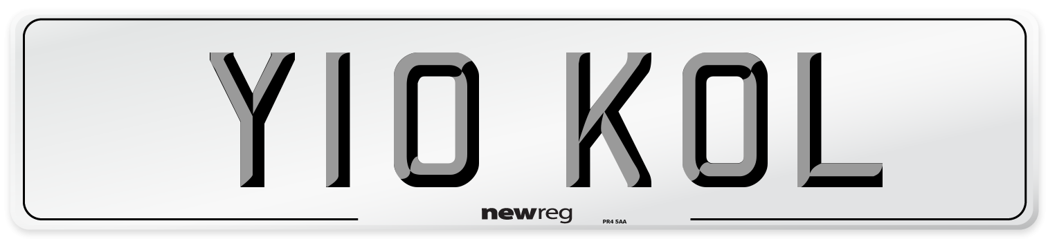 Y10 KOL Number Plate from New Reg